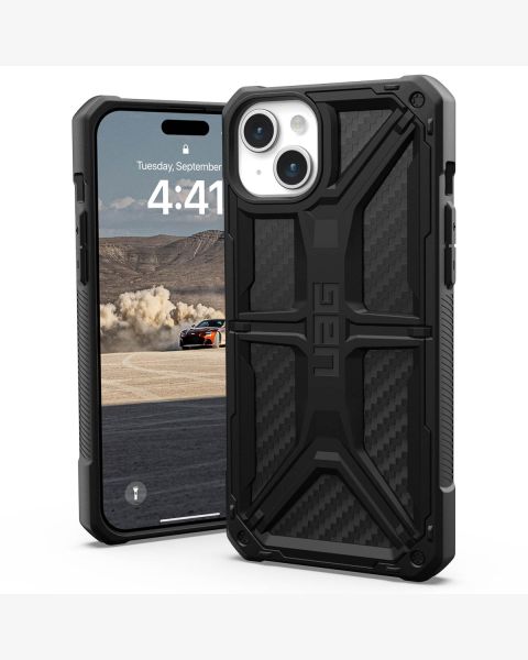 UAG Monarch Backcover iPhone 15 Plus - Carbon Fiber