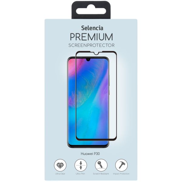 Selencia Gehard Glas Premium Screenprotector Huawei P30 - Zwart / Schwarz / Black