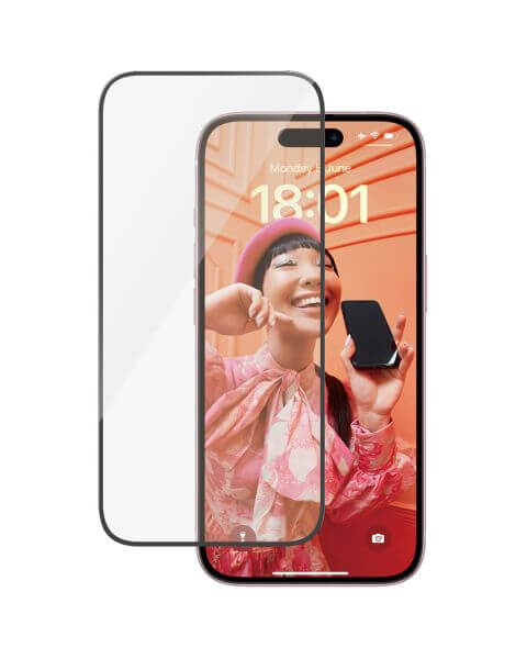 PanzerGlass Ultra-Wide Fit Anti-Bacterial Screenprotector incl. applicator iPhone 15