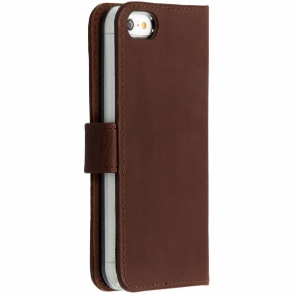 Selencia Echt Lederen Bookcase iPhone SE / 5 / 5s