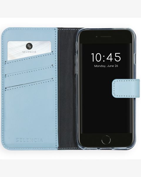 Selencia Echt Lederen Bookcase iPhone SE (2022 / 2020) / 8 / 7 / 6(s)