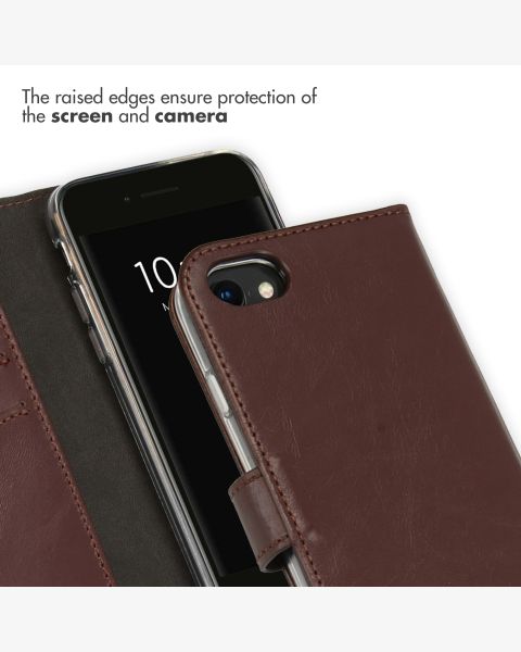 Selencia Echt Lederen Bookcase iPhone SE (2022 / 2020) / 8 / 7 / 6(s)