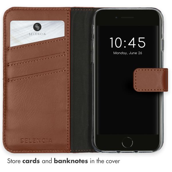 Selencia Echt Lederen Bookcase iPhone SE (2022 / 2020) / 8 / 7 / 6(s)