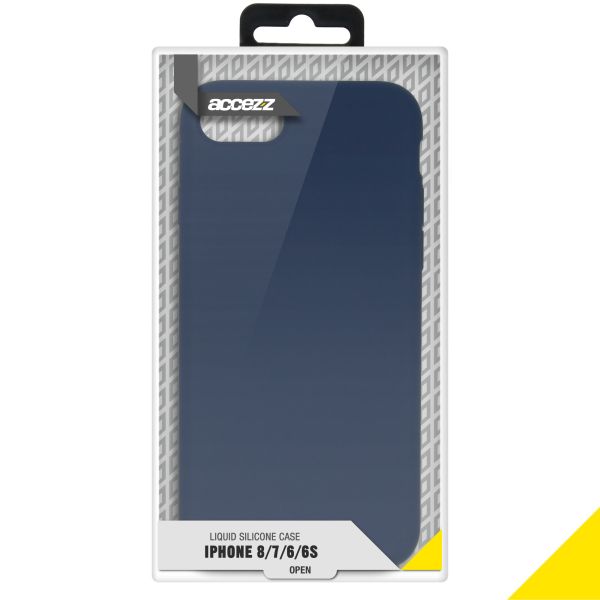 Accezz Liquid Silicone Backcover iPhone SE (2022 / 2020) / 8 / 7 - Blauw / Blau / Blue
