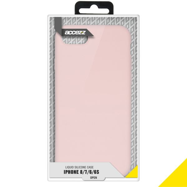 Accezz Liquid Silicone Backcover iPhone SE (2022 / 2020) / 8 / 7 - Roze / Rosa / Pink