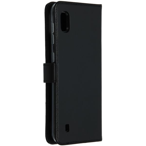 Echt Lederen Booktype Samsung Galaxy A10 - Zwart - Zwart / Black