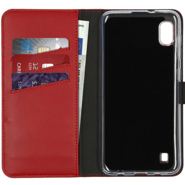 Echt Lederen Booktype Samsung Galaxy A10 - Rood - Rood / Red