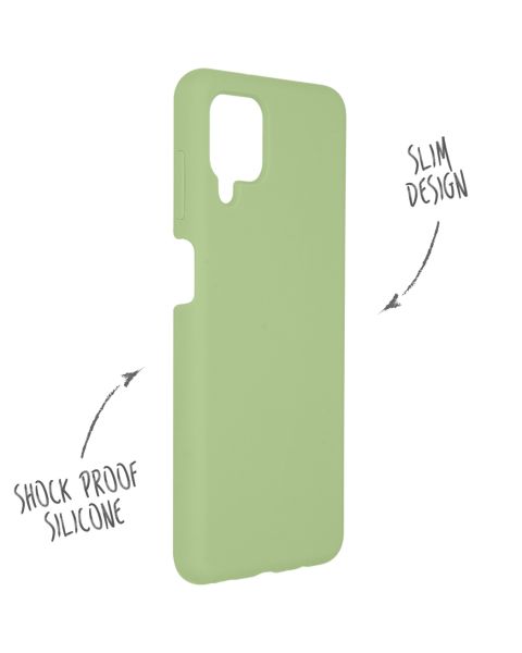 Accezz Liquid Silicone Backcover Samsung Galaxy A12 - Groen / Grün  / Green