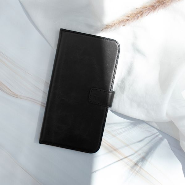 Selencia Echt Lederen Bookcase Samsung Galaxy A20e - Zwart / Schwarz / Black