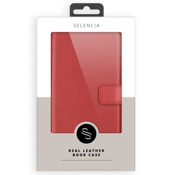 Selencia Echt Lederen Bookcase Samsung Galaxy A20e - Rood / Rot / Red