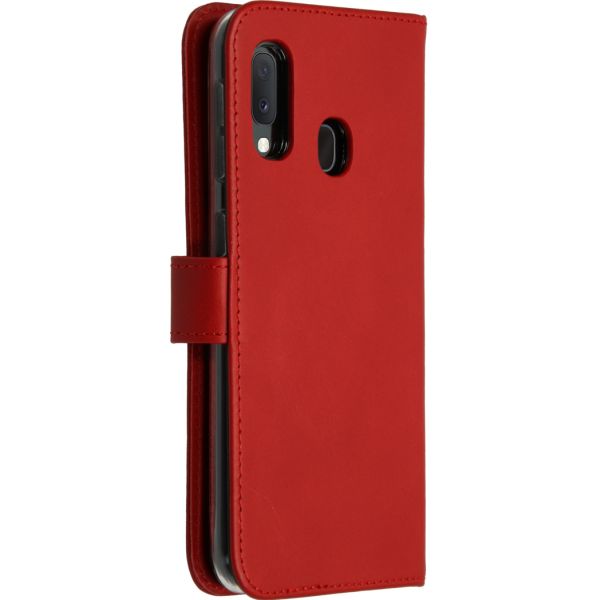 Selencia Echt Lederen Bookcase Samsung Galaxy A20e - Rood / Rot / Red