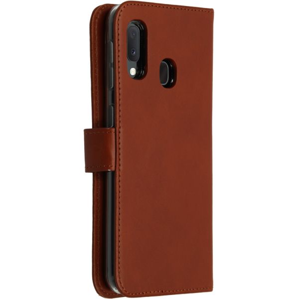 Selencia Echt Lederen Bookcase Samsung Galaxy A20e - Lichtbruin / Hellbraun  / Light Brown