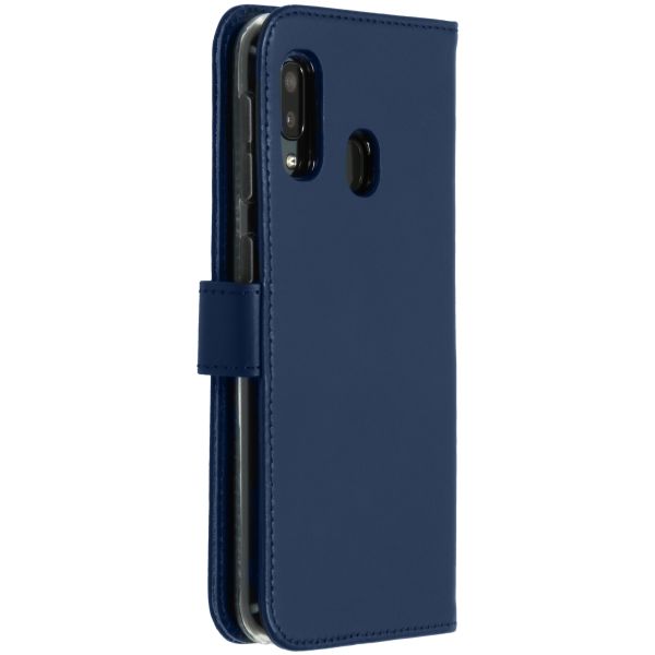 Selencia Echt Lederen Bookcase Samsung Galaxy A20e - Blauw / Blau / Blue