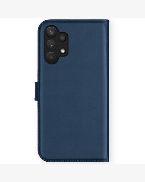 Selencia Echt Lederen Bookcase Samsung Galaxy A32 (4G) - Blauw / Blau / Blue