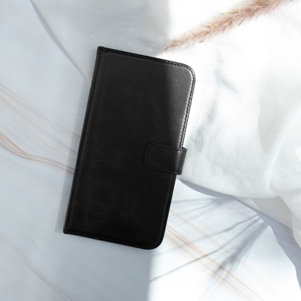 Selencia Echt Lederen Bookcase Samsung Galaxy A40 - Zwart / Schwarz / Black