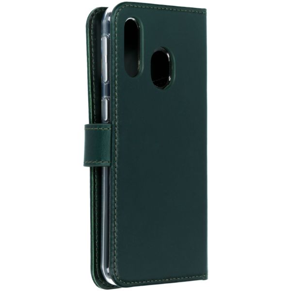 Selencia Echt Lederen Bookcase Samsung Galaxy A40 - Groen / Grün  / Green
