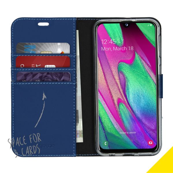 Wallet Softcase Booktype Samsung Galaxy A40 - Blauw - Blauw / Blue