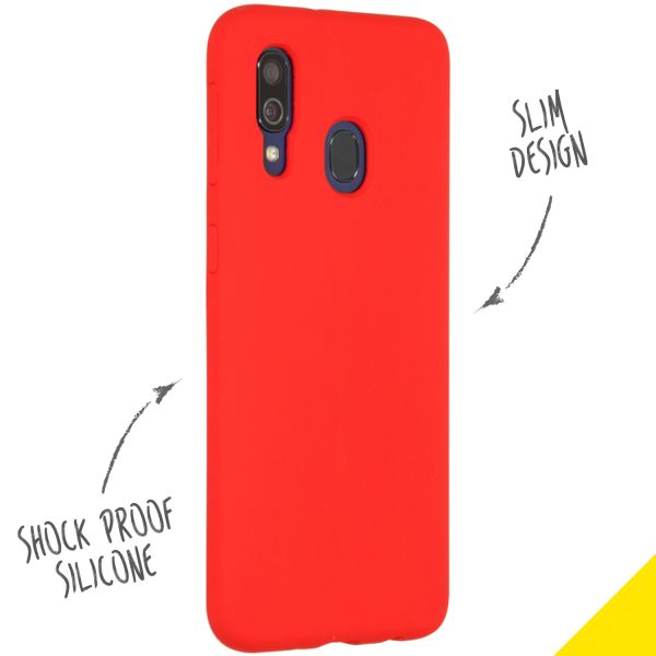 Accezz Liquid Silicone Backcover Samsung Galaxy A40 - Rood / Rot / Red