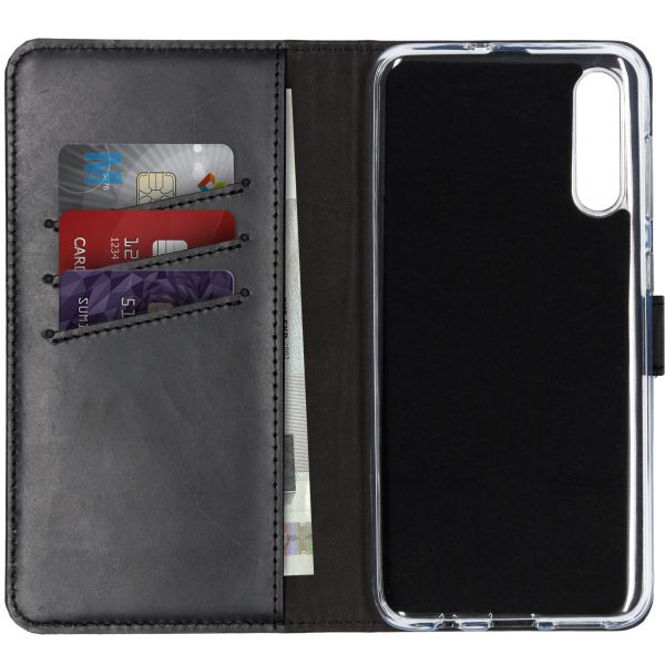 Selencia Echt Lederen Bookcase Samsung Galaxy A50 / A30s - Zwart / Schwarz / Black