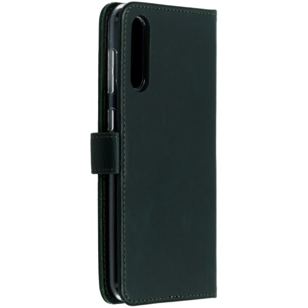 Selencia Echt Lederen Bookcase Samsung Galaxy A50 / A30s - Groen / Grün  / Green