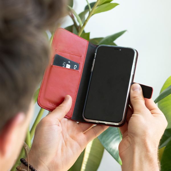 Selencia Echt Lederen Bookcase Samsung Galaxy A50 / A30s - Rood / Rot / Red