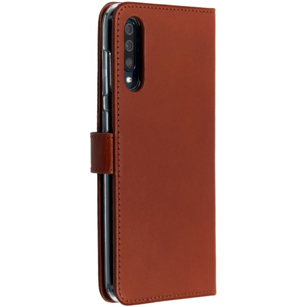Selencia Echt Lederen Bookcase Samsung Galaxy A50 / A30s - Lichtbruin / Hellbraun  / Light Brown