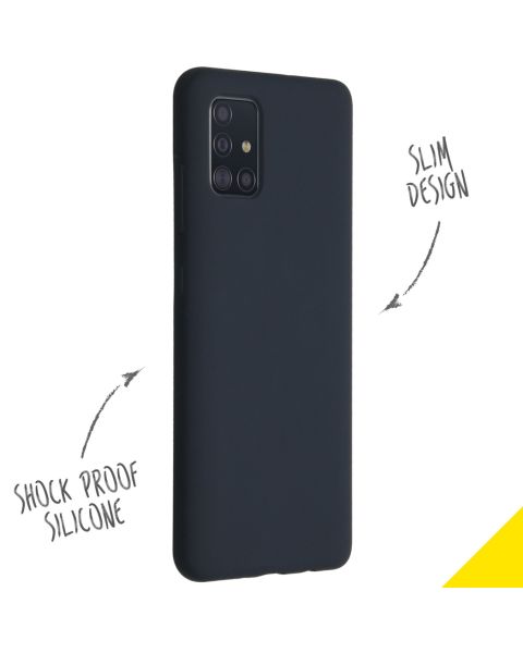 Accezz Liquid Silicone Backcover Samsung Galaxy A51 - Blauw / Blau / Blue