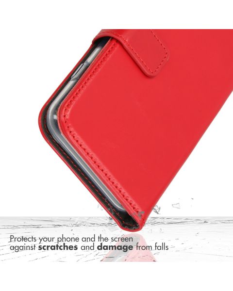 Selencia Echt Lederen Bookcase Samsung Galaxy A52(s) (5G/4G) - Rood / Rot / Red