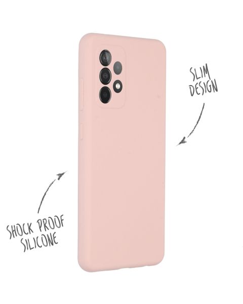Accezz Liquid Silicone Backcover Samsung Galaxy A52(s) (5G/4G) - Roze / Rosa / Pink