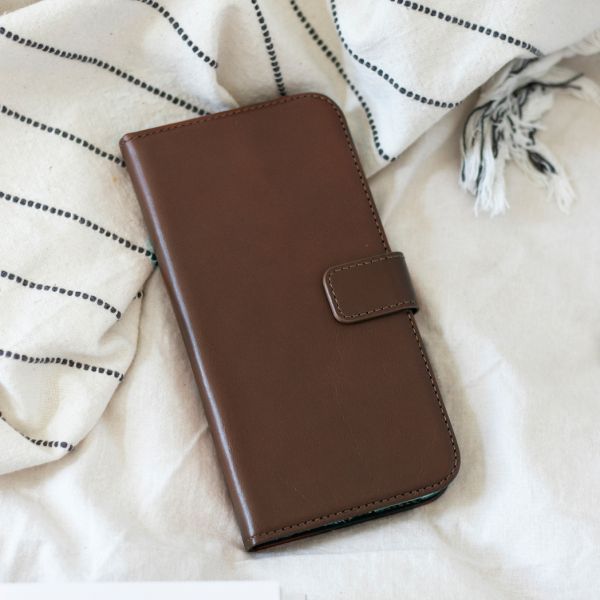 Selencia Echt Lederen Bookcase Samsung Galaxy A70 - Bruin / Braun  / Brown