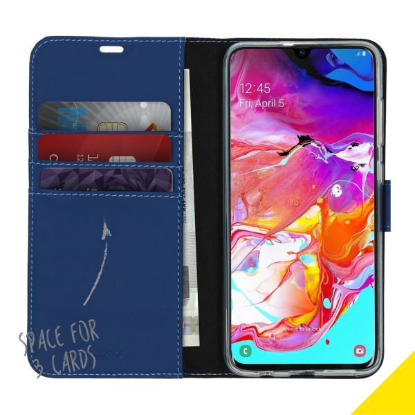 Wallet Softcase Booktype Samsung Galaxy A70 - Donkerblauw - Blauw / Blue