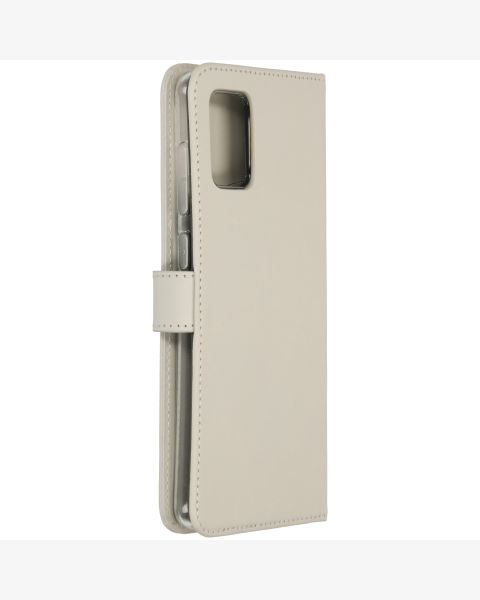 Selencia Echt Lederen Bookcase Samsung Galaxy A71 - Lichtgrijs / Hellgrau    / Light Gray