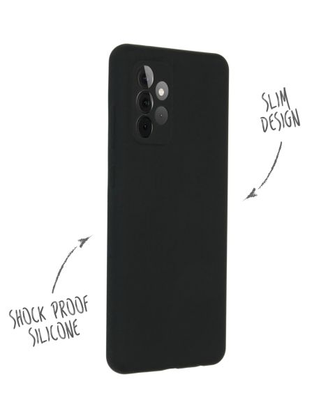 Accezz Liquid Silicone Backcover Samsung Galaxy A72 - Zwart / Schwarz / Black