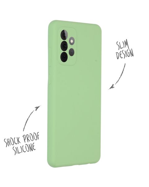 Accezz Liquid Silicone Backcover Samsung Galaxy A72 - Groen / Grün  / Green