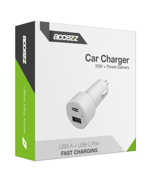 Car Charger 20W + Power Delivery - Wit - Wit / White