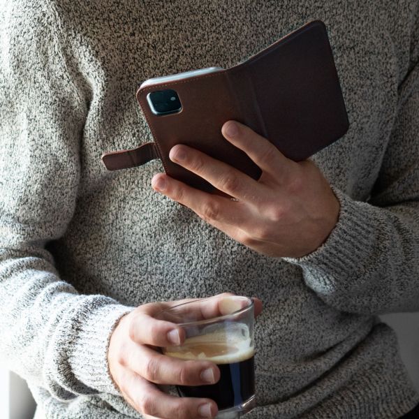 Echt Lederen Booktype Samsung Galaxy S5 (Plus) / Neo - Bruin / Brown
