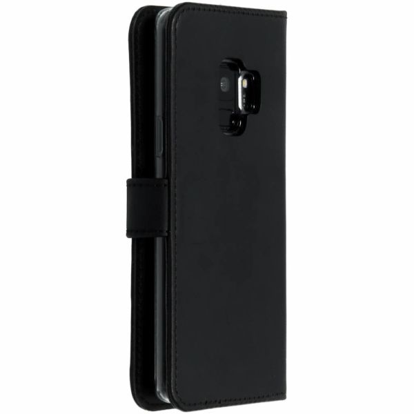 Selencia Echt Lederen Bookcase Samsung Galaxy S9 - Zwart / Schwarz / Black