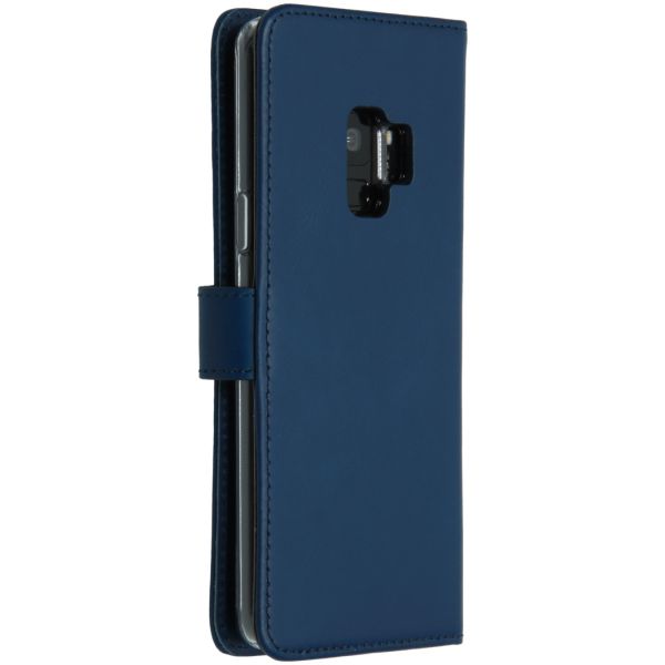 Selencia Echt Lederen Bookcase Samsung Galaxy S9 - Blauw / Blau / Blue