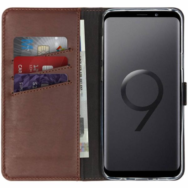 Selencia Echt Lederen Bookcase Samsung Galaxy S9 Plus - Bruin / Braun  / Brown