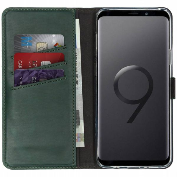 Selencia Echt Lederen Bookcase Samsung Galaxy S9 Plus