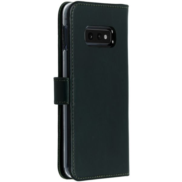 Selencia Echt Lederen Bookcase Samsung Galaxy S10e - Groen / Grün  / Green
