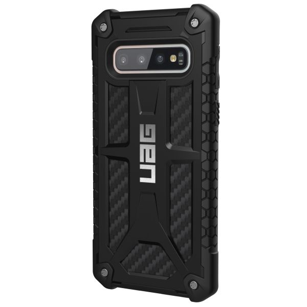 Monarch Carbon Backcover Samsung Galaxy S10 - Zwart - Zwart / Black