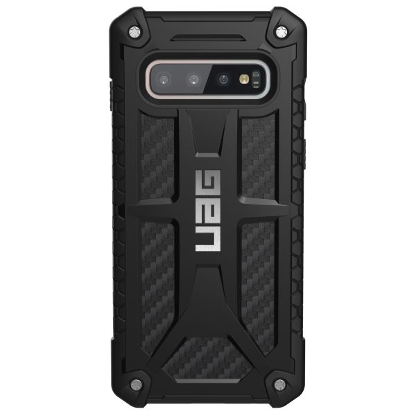 Monarch Carbon Backcover Samsung Galaxy S10 - Zwart - Zwart / Black