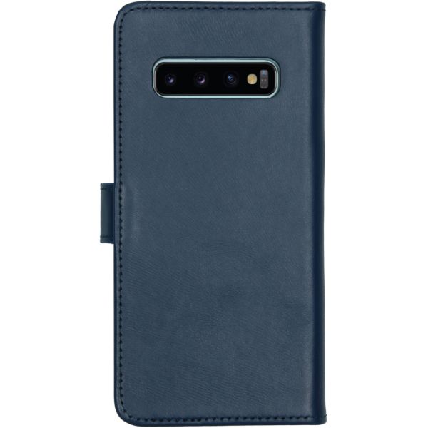 Selencia Echt Lederen Bookcase Samsung Galaxy S10 - Blauw / Blau / Blue