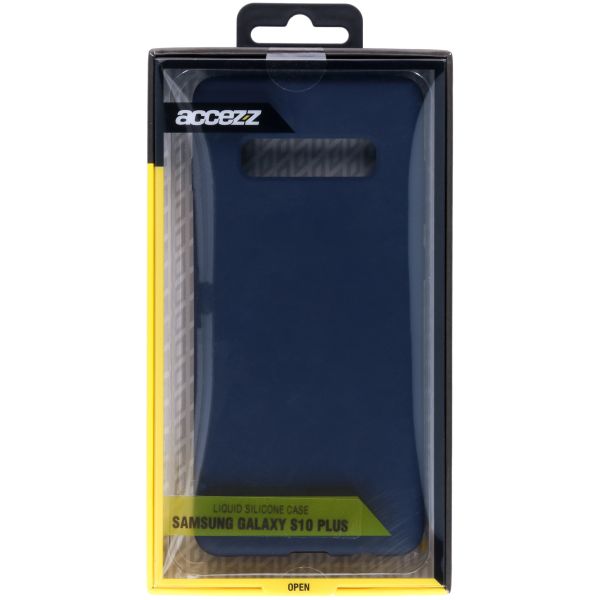 Liquid Silicone Backcover Samsung Galaxy S10 Plus - Blauw - Blauw / Blue