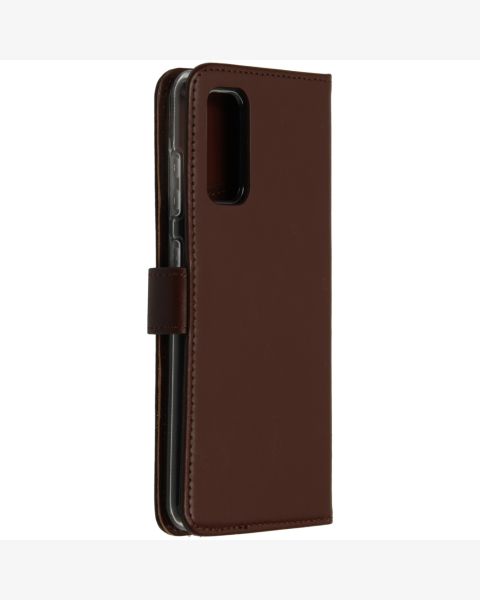 Selencia Echt Lederen Bookcase Samsung Galaxy S20 - Bruin / Braun  / Brown