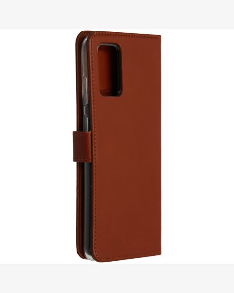 Selencia Echt Lederen Bookcase Samsung Galaxy S20 Plus - Lichtbruin / Hellbraun  / Light Brown