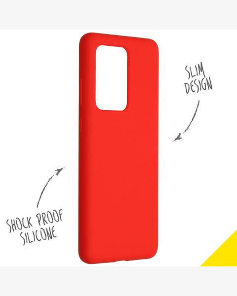 Accezz Liquid Silicone Backcover Samsung Galaxy S20 Ultra - Rood / Rot / Red