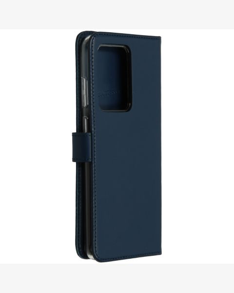 Selencia Echt Lederen Bookcase Samsung Galaxy S20 Ultra - Blauw / Blau / Blue