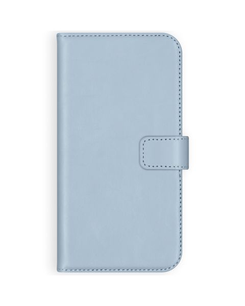 Selencia Echt Lederen Bookcase Samsung Galaxy S21 - Lichtblauw / Hellblau / Light Blue